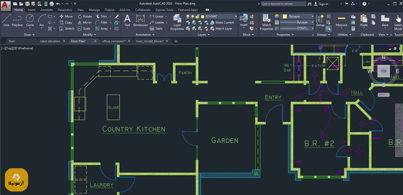 نمونه سوالات اتوکد autocad فنی و حرفه ای